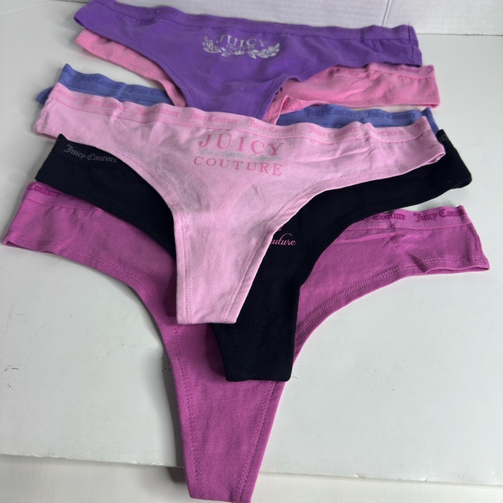 NWOT Lot 6 Juicy Couture Thongs panties, size XL
